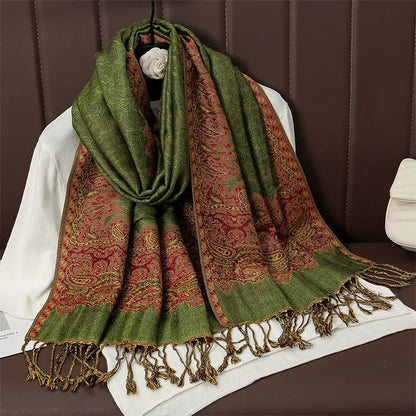 Soft Cashmere Women's Scarf with Warm Luxury Print