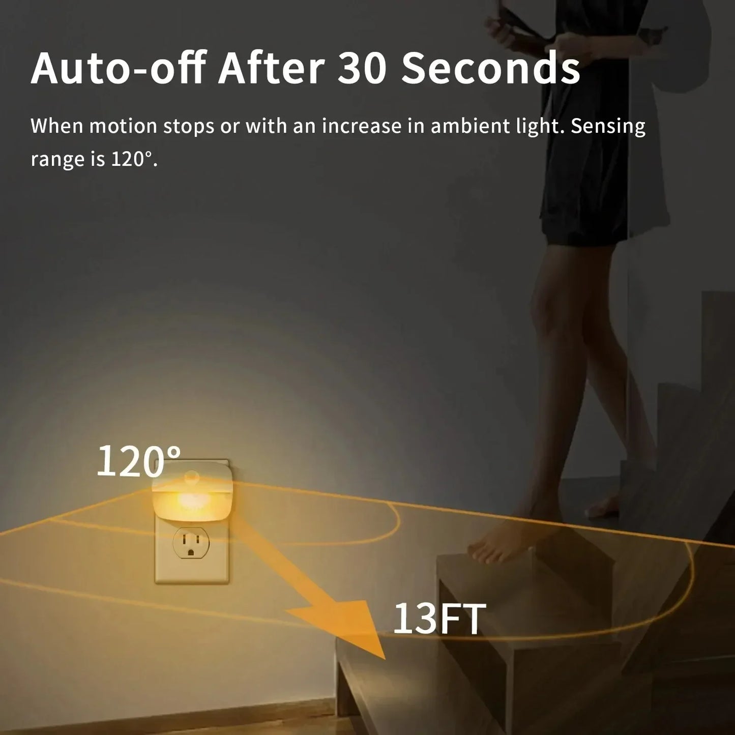 Automatic LED Bedside Lamp Soft Warm Glow