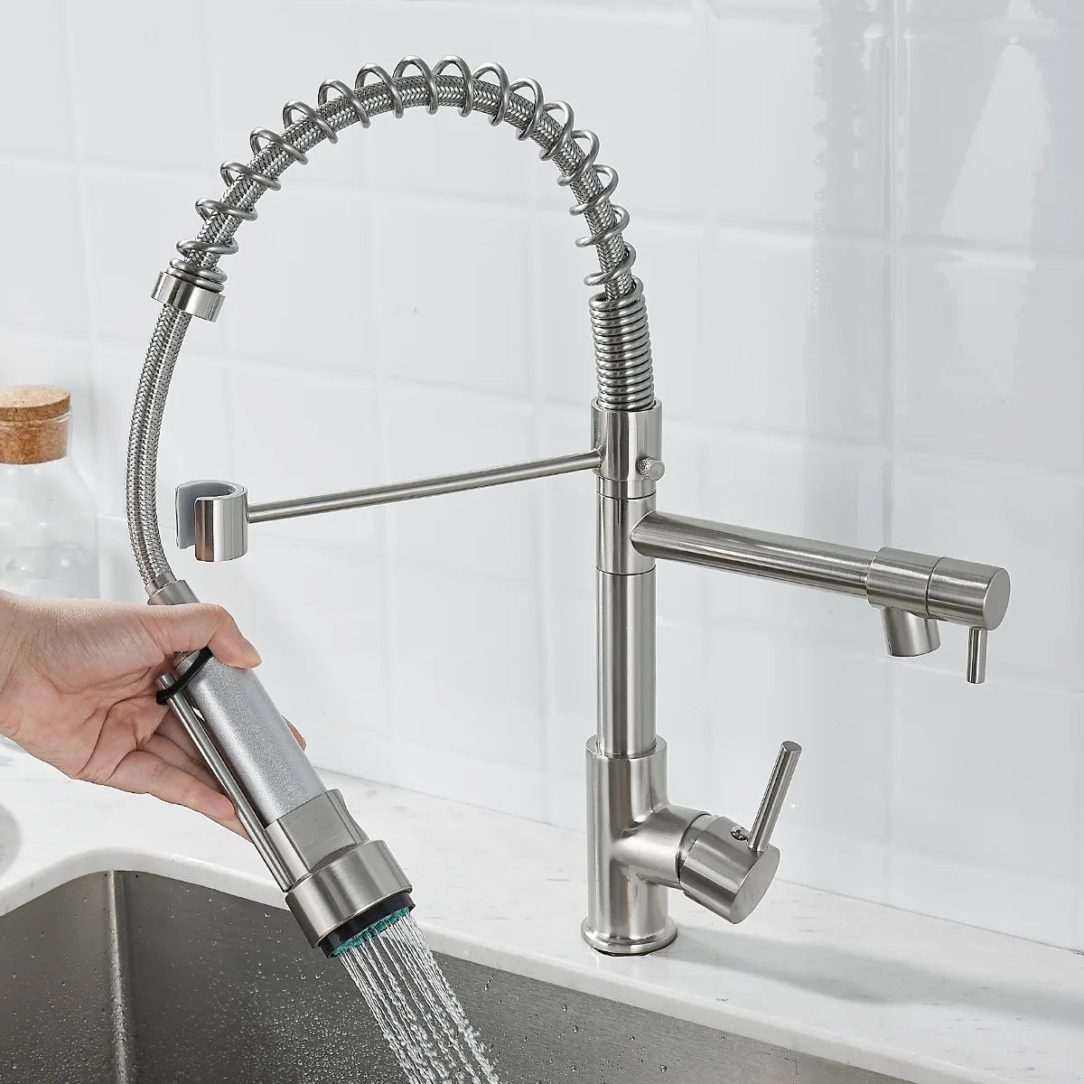 Black and Gold 2 Handle Kitchen Sink Faucet