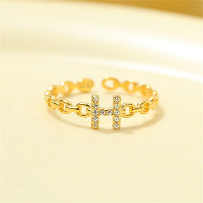 Dainty Diamond Monogram Letter Ring