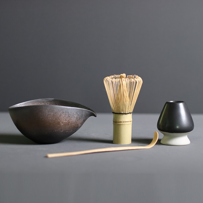 Authentic Green Tea Ceremony Set with Whisk and Cup