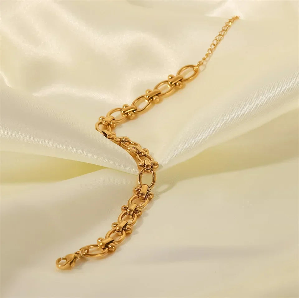 Elegant Oval Stone Bangle Bracelet