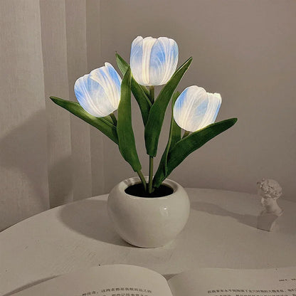Warm LED Floral Table Lamp Soft Home Lighting