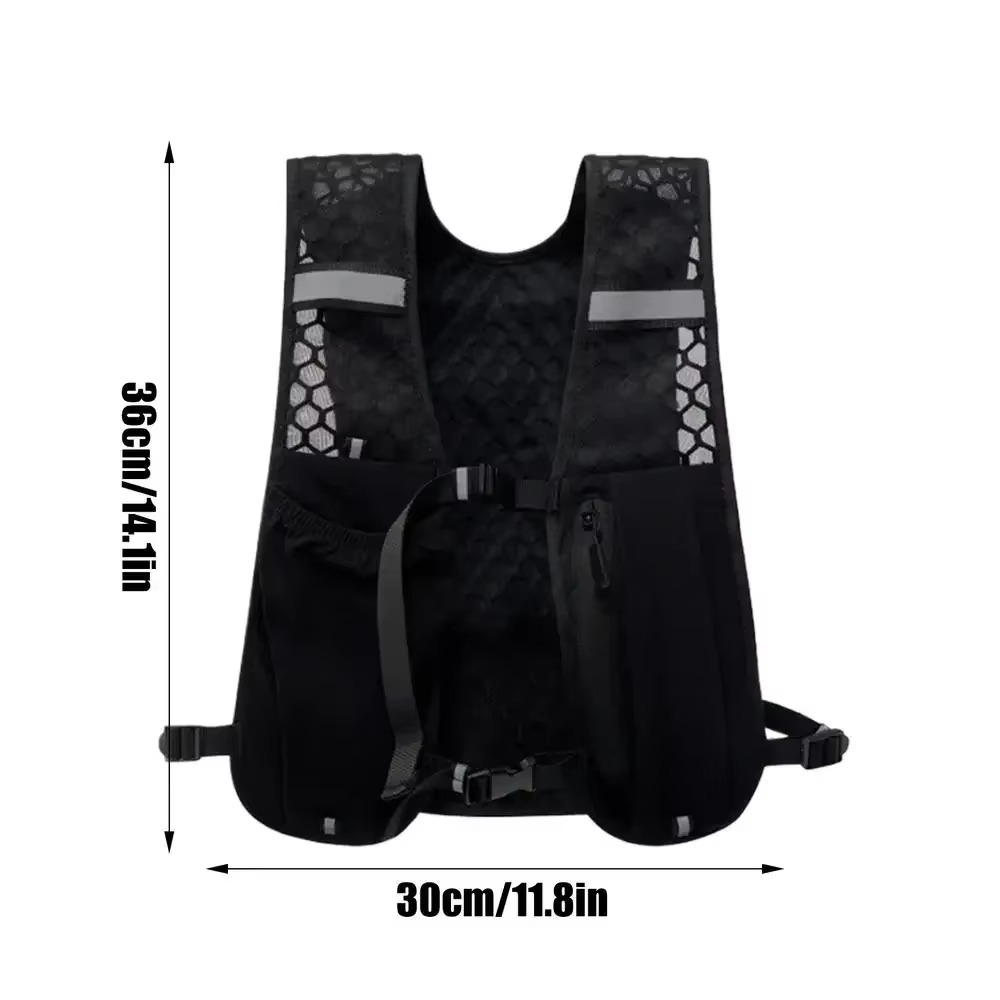 Breathable Athletic Hydration Vest With Reflective Belt