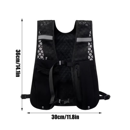 Breathable Athletic Hydration Vest With Reflective Belt