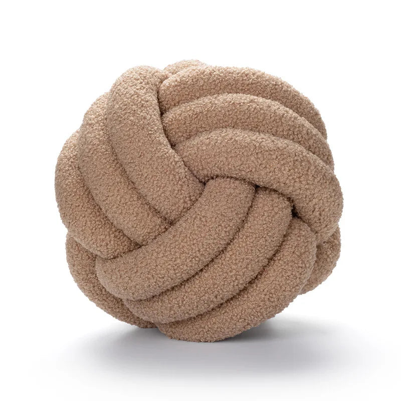 Plush Sheepskin Ball Throw Pillow