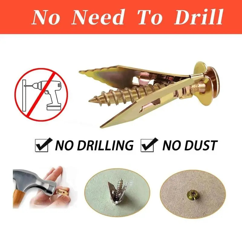 Simple Fast Drywall Anchors with Bolts