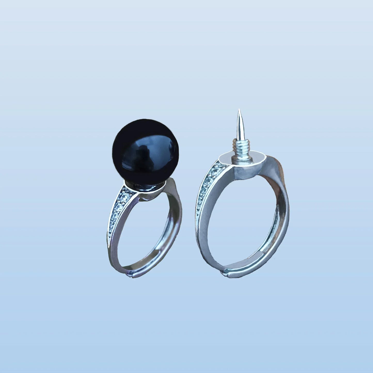 Discreet Black Gemstone Mystery Ring