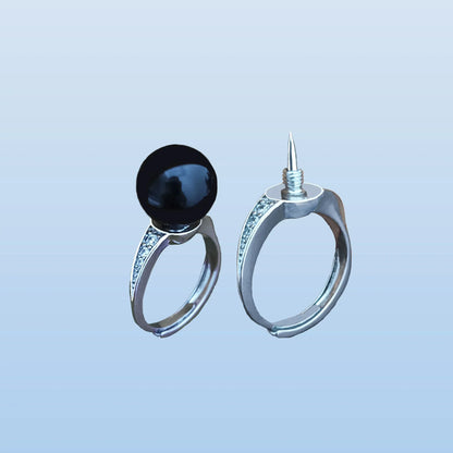 Discreet Black Gemstone Mystery Ring