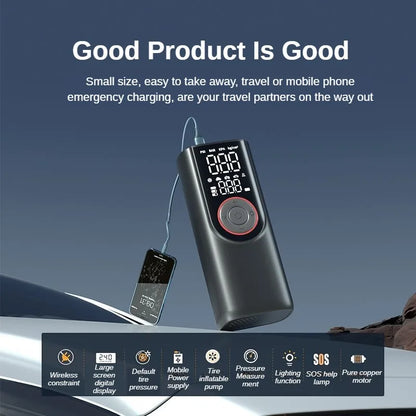 Compact 150PSI Air Pump with LED Flashlight