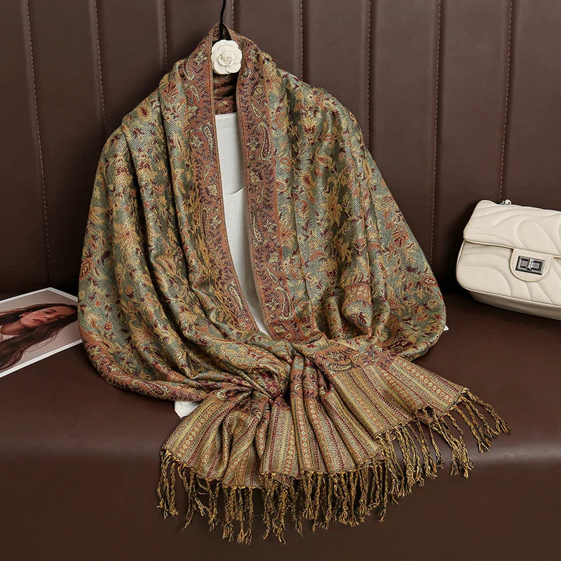 Soft Cashmere Women's Scarf with Warm Luxury Print
