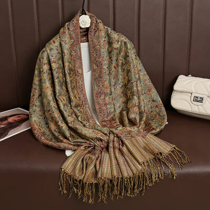 Soft Cashmere Women's Scarf with Warm Luxury Print