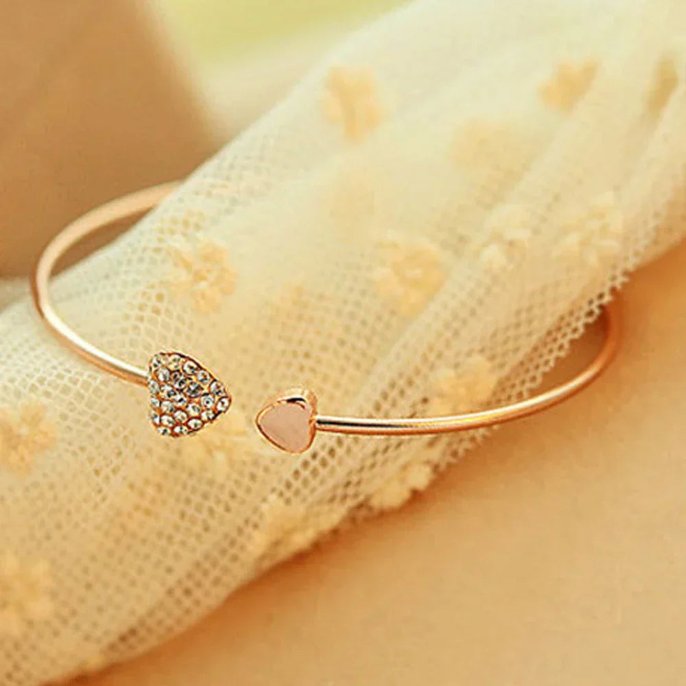 Dainty Love Heart Shaped Bangle