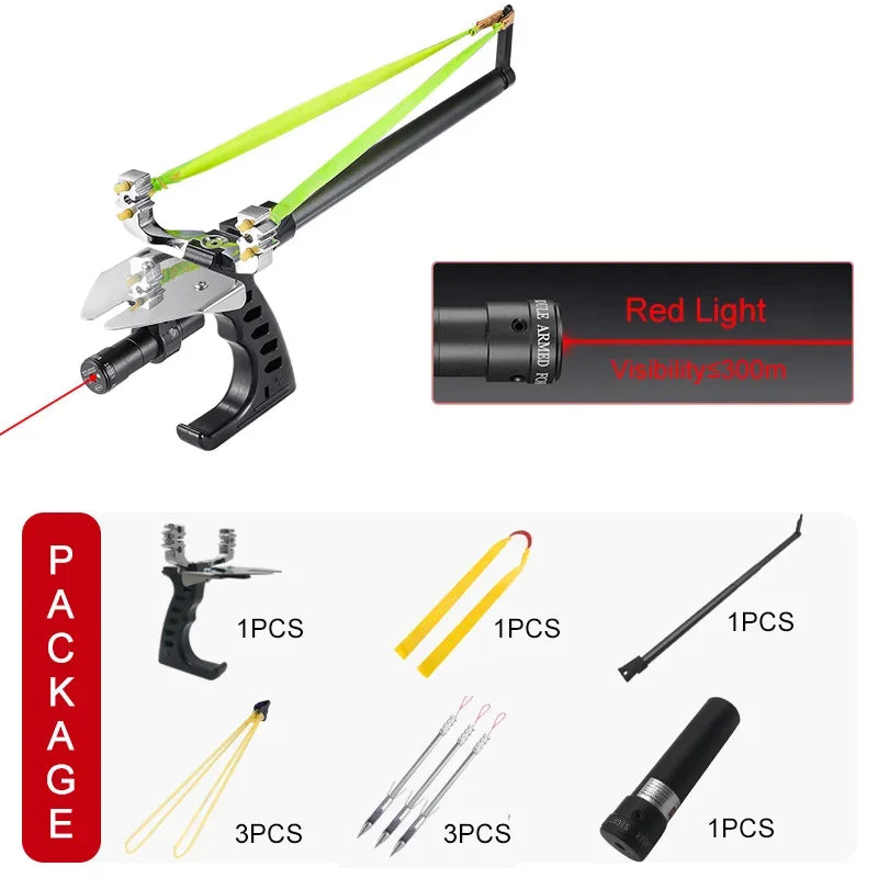 Accurate Long Range Fishing Slingshot with Laser Guide