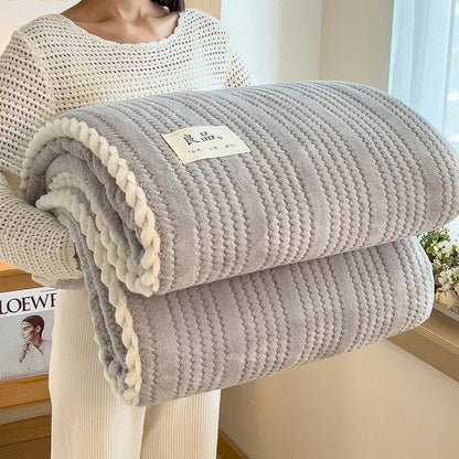 Warm Fuzzy Checkered Throw Blanket