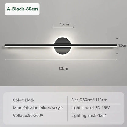 Modern Black Gold Adjustable LED Wall Light