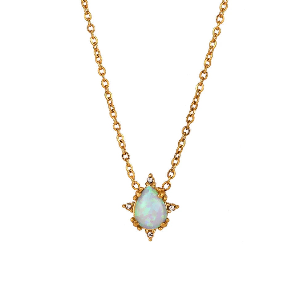 Elegant Shine Opal Necklace Set - Luxicro