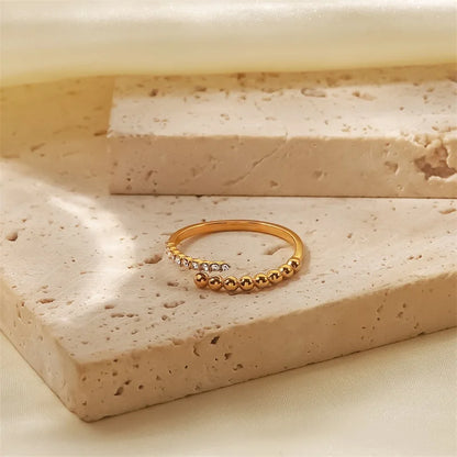 Premium 18k Stone Beaded Ring