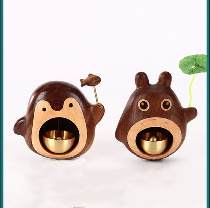 Adorable Wooden Penguin Door Bell