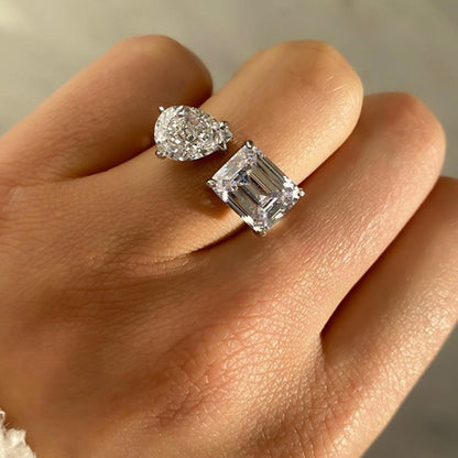 Trendy CZ Solitaire Adjustable Ring
