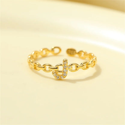 Elegant Initial Diamond Letter Ring