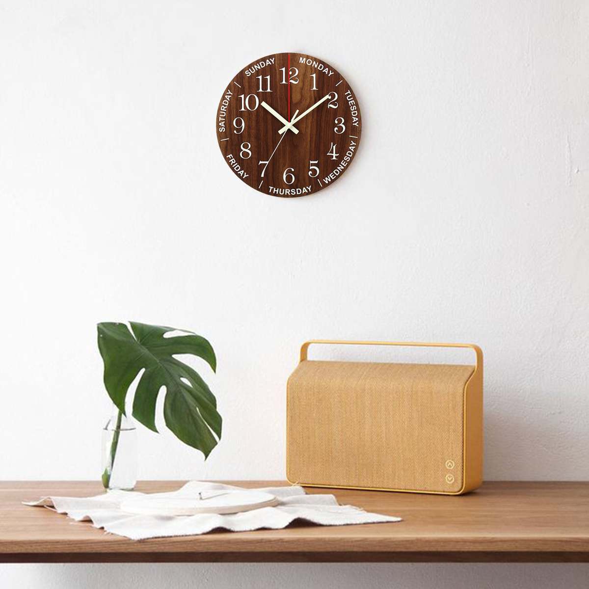 Silent Natural LED Wall Clock
