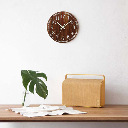 Silent Natural LED Wall Clock