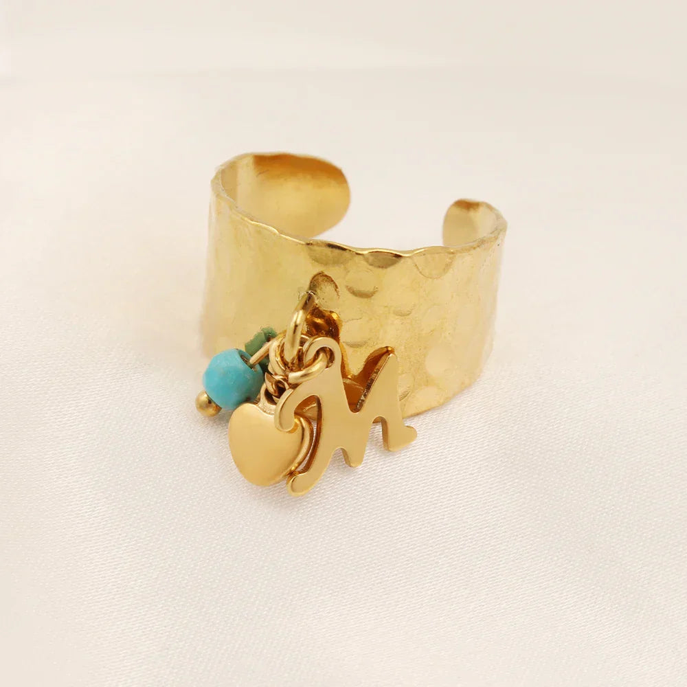Engraved Custom Initial Heart Ring