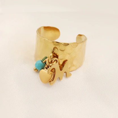 Engraved Custom Initial Heart Ring