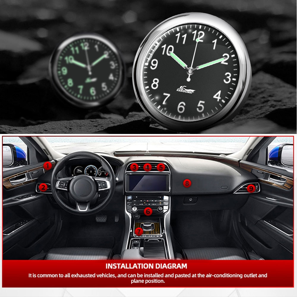 Adhesive Auto Dashboard LED Clock