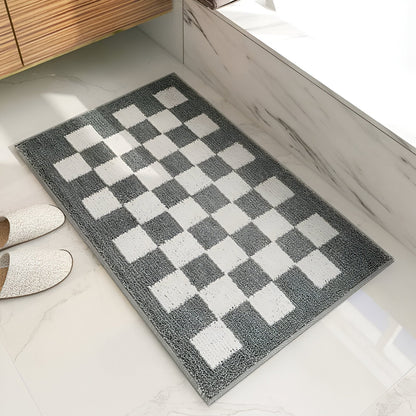 Comfortable Checkered Bath Floor Mat