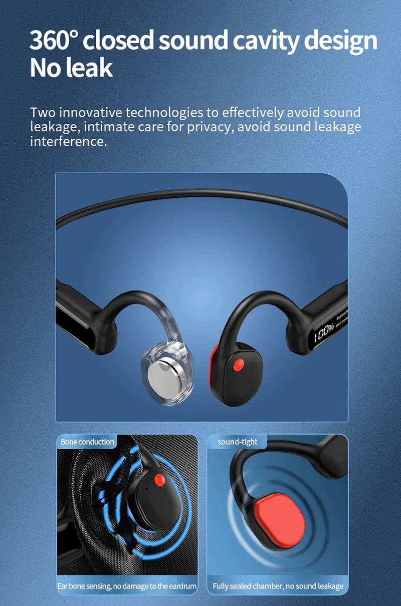 Sleek Bone Conduction Bluetooth Headphones
