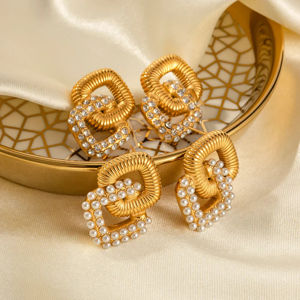 Luxury Metallic Circle Drop Earrings
