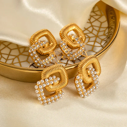 Luxury Metallic Circle Drop Earrings