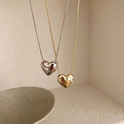 Trendy Heart Link Silver Chain Necklace