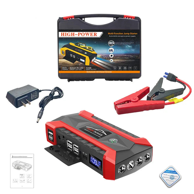 Portable 12V Car Battery Booster Pack Emergency Jump Starter