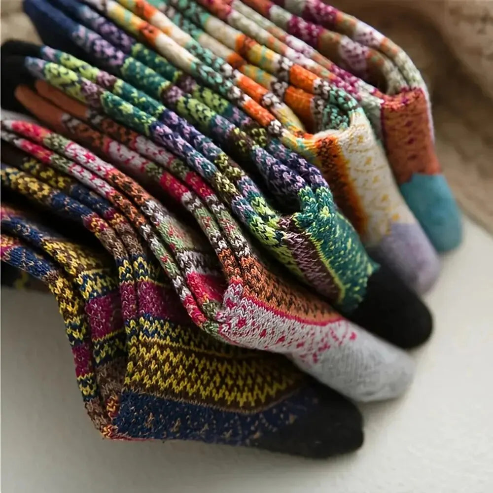 Cozy Women's Thick Wool Socks 5 Pack Winter Warm