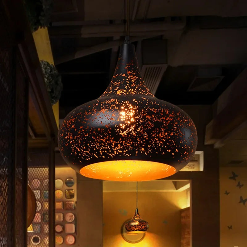 Rustic Chic Metal Hanging Lamp