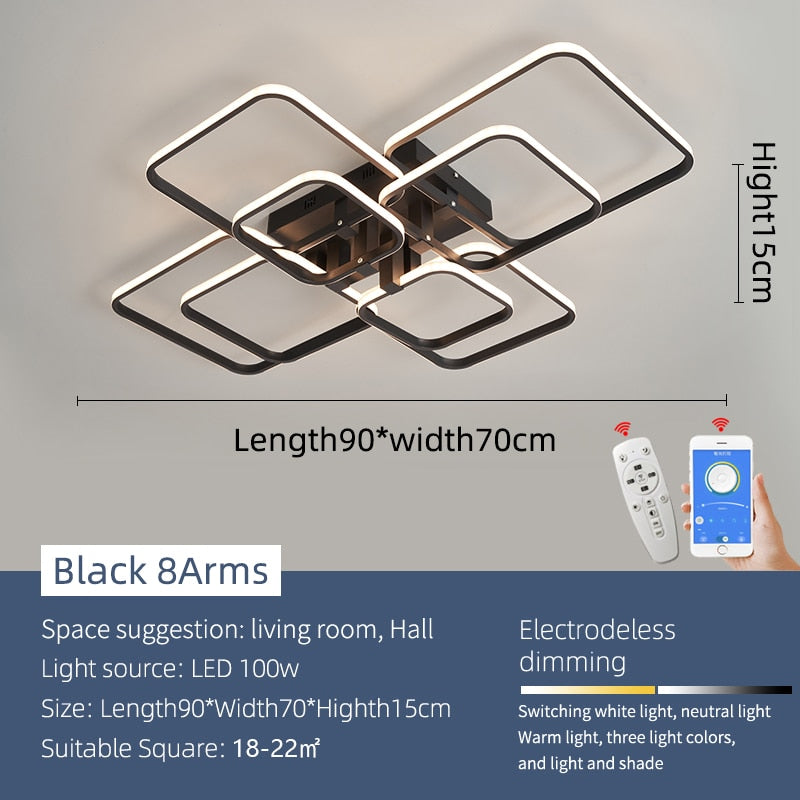 Luxury Glass Modern LED Ceiling Lamp