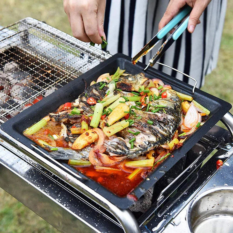Big 2-In-1 Cast Iron Skillet for Grill and Stove