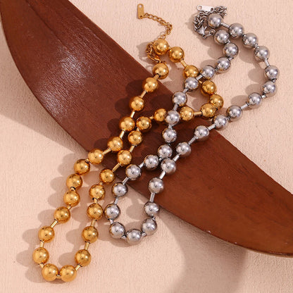 Elegant Gold Chunky Bead Necklace