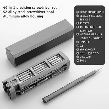 Compact Electronic Screwdriver Kit with Phillips and Torx Tips
