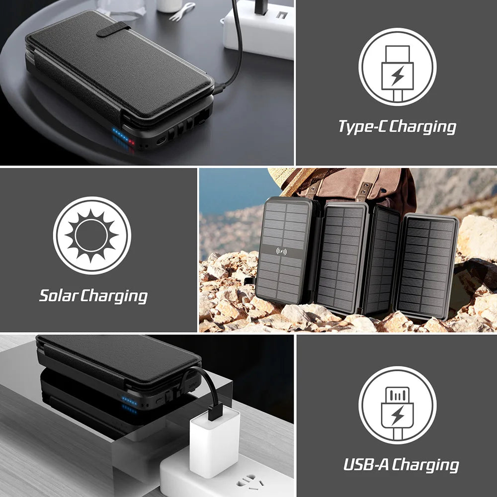 Compact Solar External Battery Fast Charging