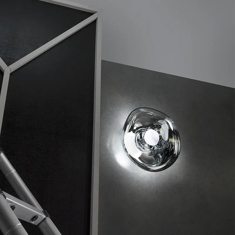 Contemporary Melted Glass Wall Light
