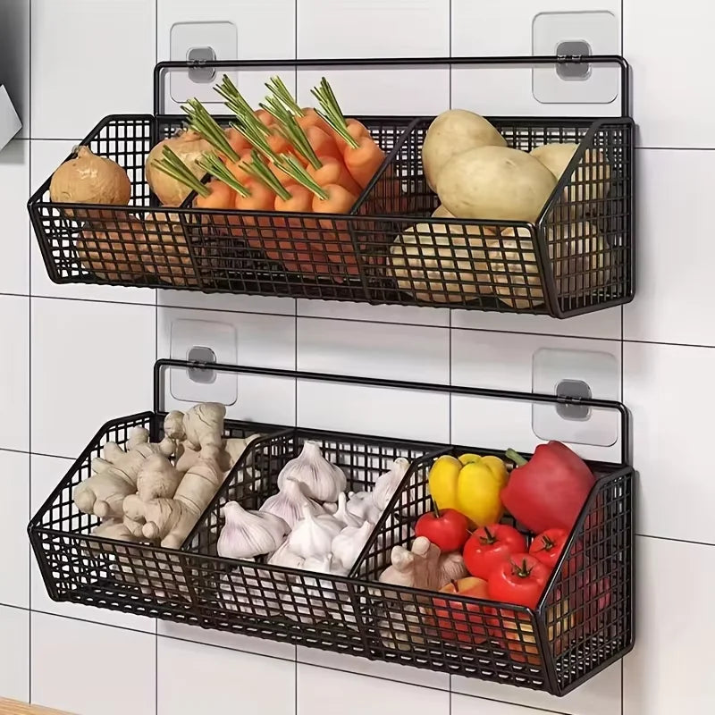 Compact 3-Level Kitchen Storage Rack - Black