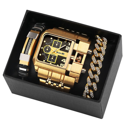 Big Dial Quartz Men's Watch Luxury Gift Set