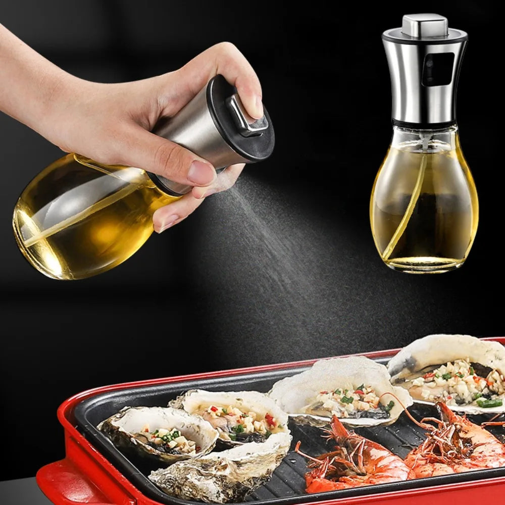 Premium Oil Sprayer Bottle 200ml Stainless Steel - Luxicro