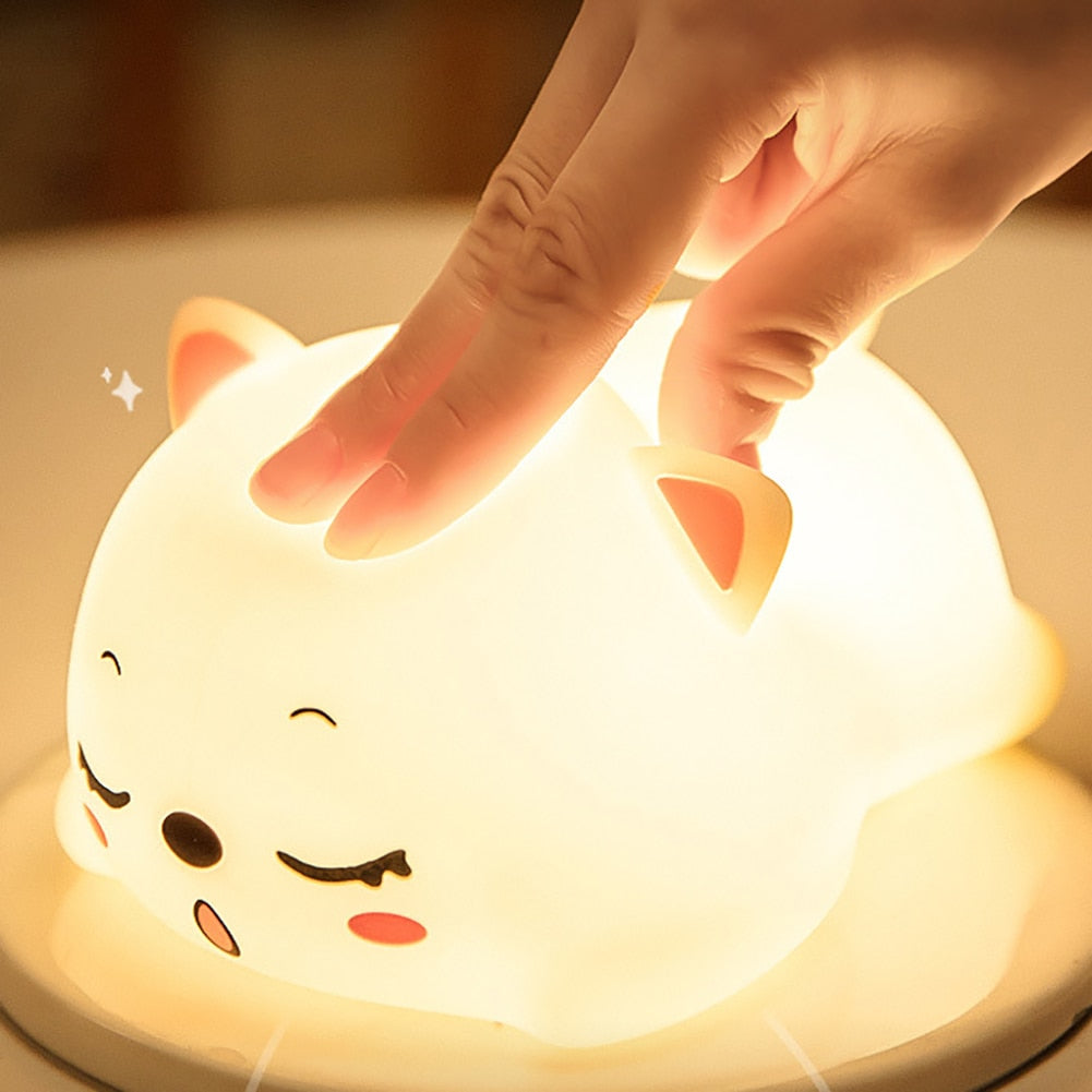 Cute Cat LED Bedside Lamp