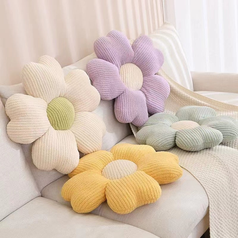 Soft Flower Design Accent Pillow