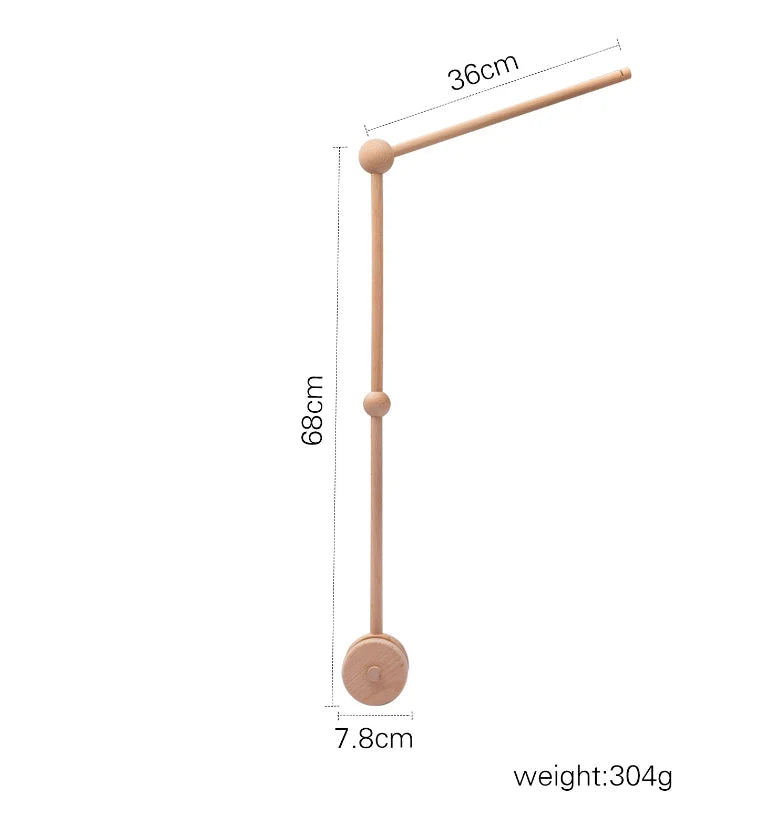 Soft Wood Baby Crib Mobile with Calming Music